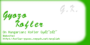 gyozo kofler business card